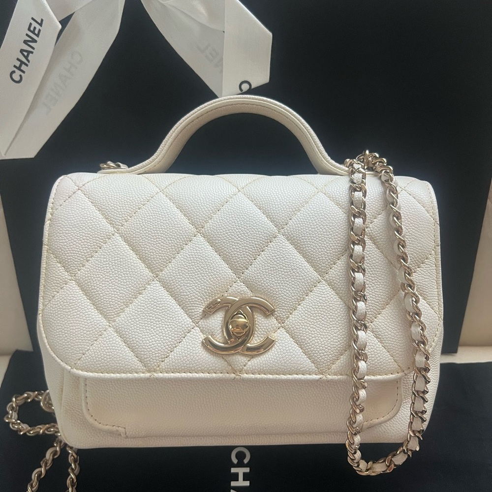 Chanel Quilted Caviar top handle Crossbody Bag